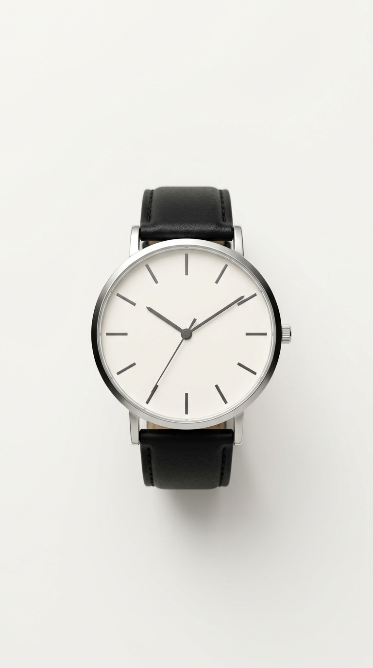 Women's minimalist white dial watch