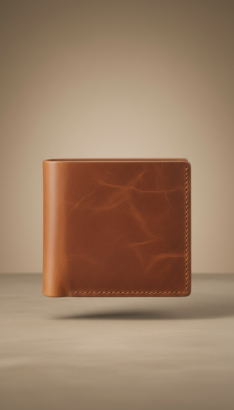 Men's slim bifold leather wallet